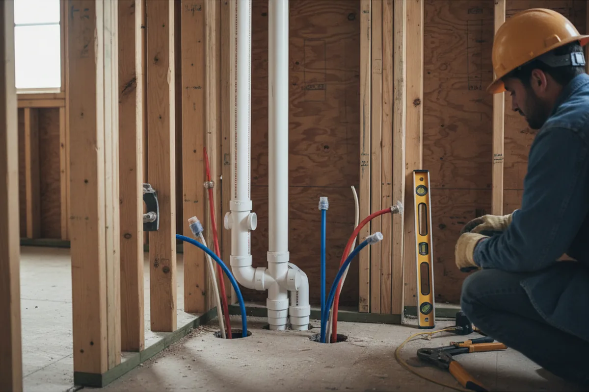 Drain and supply rough-in during Toilet Repair and Installation in Temple